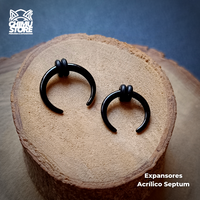 Expansores Acrílico Septum - Negro (1,6mm a 2mm)