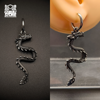 NEW Colgante Lobulo Acero Inoxidable - Dragon Largo (1mm;10mm) (18G)