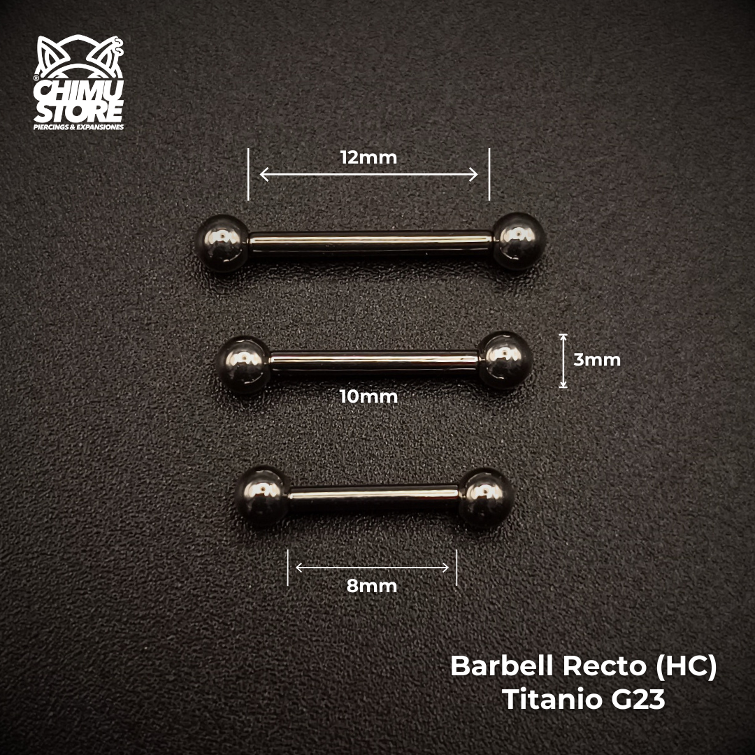NEW Barbell Recto (HC) Titanio G23 - Bolitas de 3mm (1,2mm) (16G)
