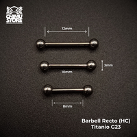 NEW Barbell Recto (HC) Titanio G23 - Bolitas de 3mm (1,2mm) (16G)