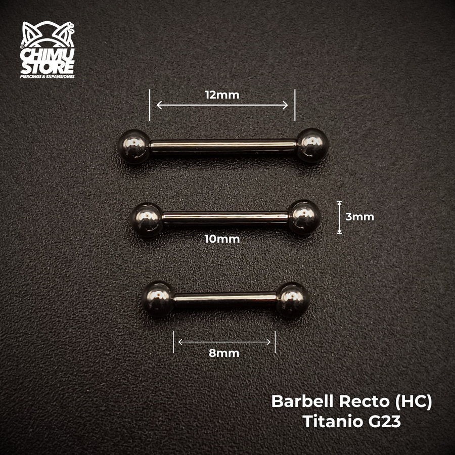 NEW Barbell Recto (HC) Titanio G23 - Bolitas de 3mm (1,2mm) (16G)