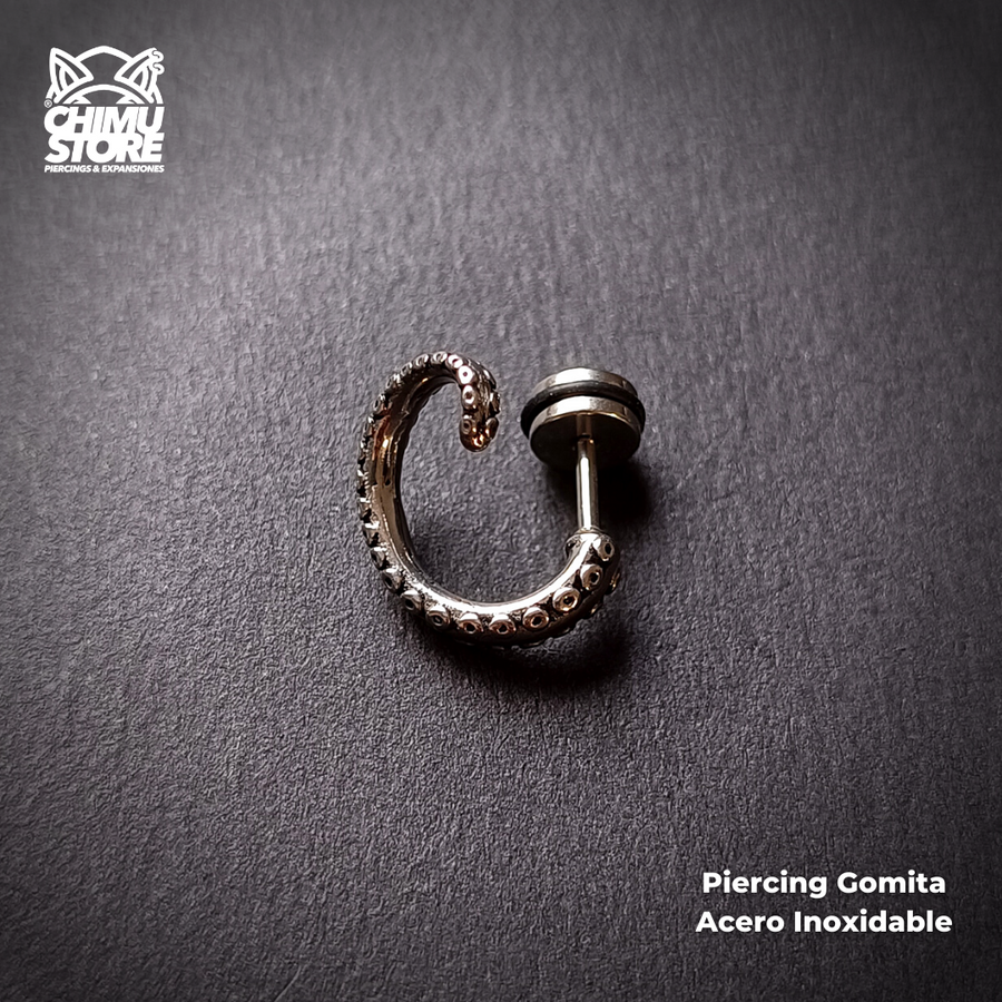 NEW Piercing Acero Inoxidable Gomita - Tentáculo (1,2mm;6mm) (16G)