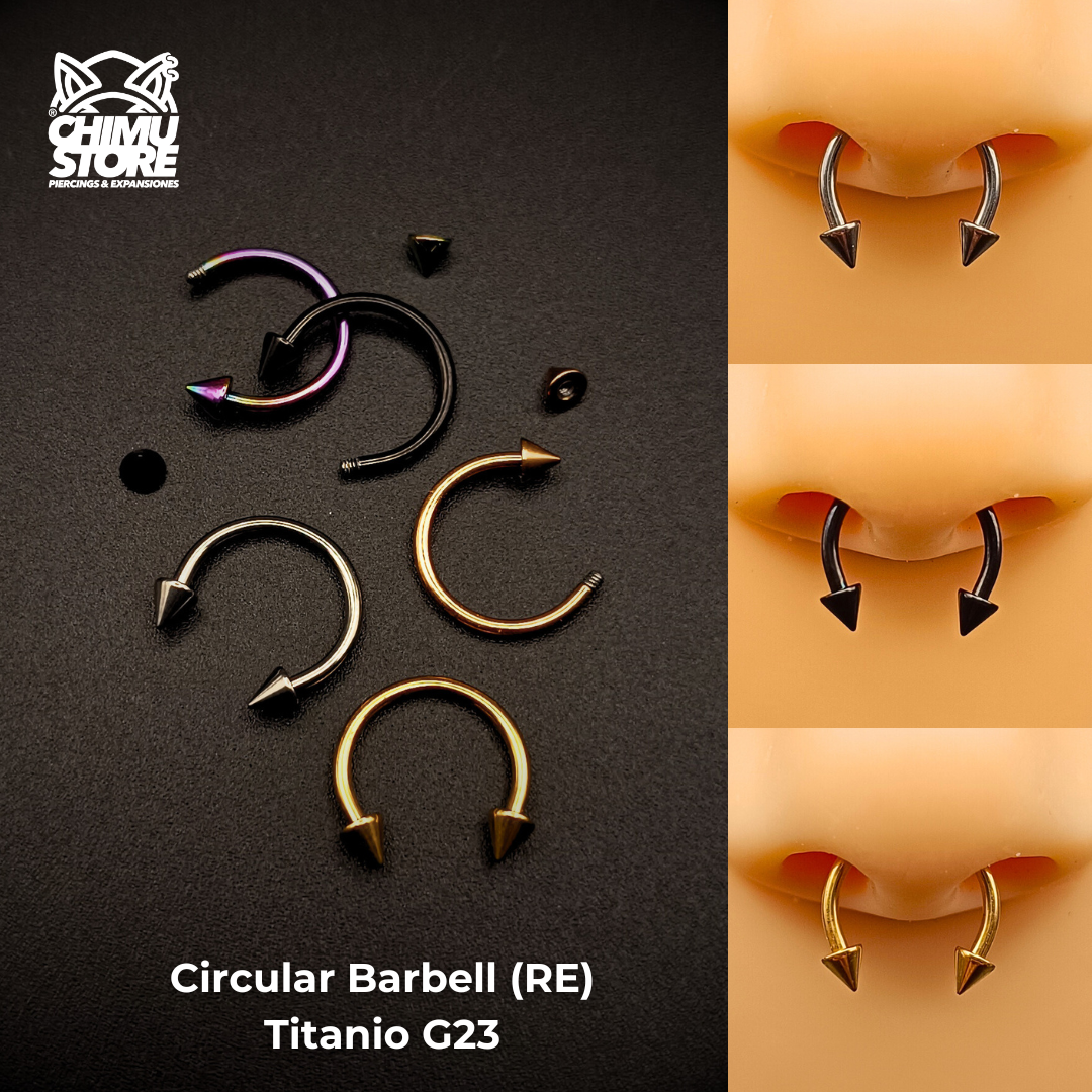Circular Barbell (RE) Titanio G23 - Puntas 3mm Tamaño 10mm (1,2mm) (16G)