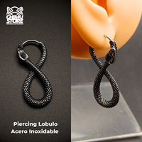 Piercing Lobulo Acero Inoxidable - Serpiente Infinita (1mm;10,5mm) (18G)