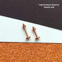 Labret Titanio G23 - Rose Gold Puntas 3mm (1,2mm) (16G)