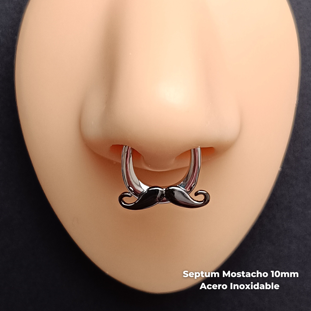 NEW Septum Clicker Acero Inoxidable - Mostacho (1,2mm;10mm) (16G)