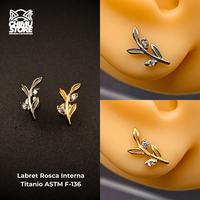 NEW Labret (HC) Titanio ASTM F-136 - Luxe Branch Zirconias (1,2mm;8mm) (16G)
