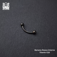 NEW Banana Rosca Interna Titanio G23 - Bolitas 3mm Negro (1,2mm) (16G)