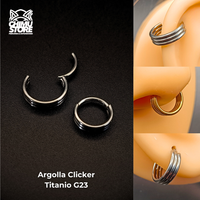 NEW Argolla Clicker Titanio G23 - Triple Argolla Pegada 002 (1,2mm) (16G)