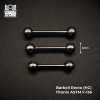 NEW Barbell Recto (HC) Titanio ASTM F-136 - Bolitas de 5mm (1,6mm) (14G)