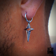 REP Colgante Lobulo Acero Inoxidable - Estrella Spark Tribales (1mm;10,5mm)