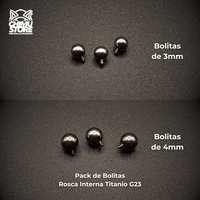 NEW Packs de Repuestos Bolita 3mm y 4mm - Rosca Interna Titanio G23 (1,2mm) (16G)