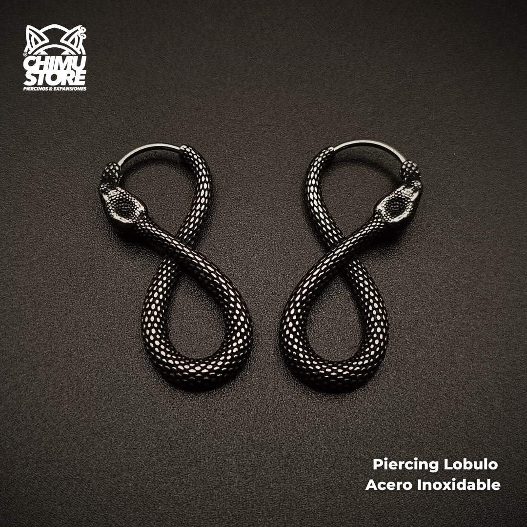 Piercing Lobulo Acero Inoxidable - Serpiente Infinita (1mm;10,5mm) (18G)