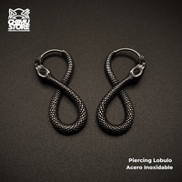 Piercing Lobulo Acero Inoxidable - Serpiente Infinita (1mm;10,5mm) (18G)