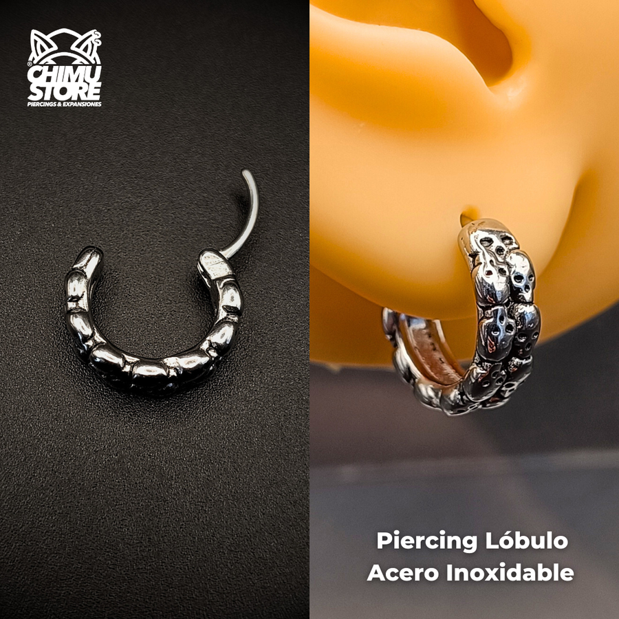 NEW Piercing Lobulo Acero Inoxidable - Full Craneos (1mm;10mm)