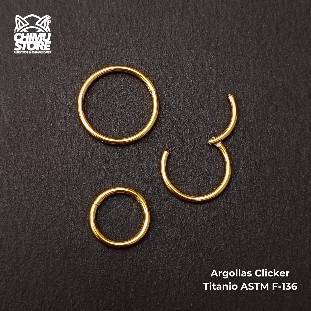 NEW Argolla Clicker Titanio ASTM F 136 Lisas 1 2mm 16G Chimu Store Chile