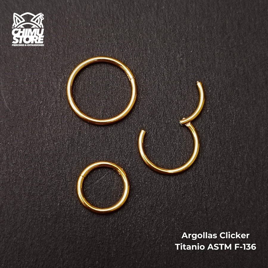 NEW Argolla Clicker Titanio ASTM F-136 - Lisas (1,2mm) (16G)
