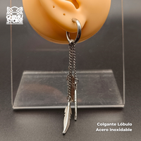 NEW Colgante Acero Inoxidable - 3 Cadenas con Plumas (1mm;12mm)