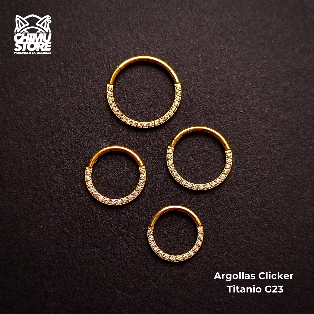 NEW Argolla Clicker Titanio G23 - Zirconias Frontales (1,2mm) (16G)