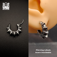 NEW Piercing Lobulo Acero Inoxidable - Tribal 7 Puntas (1mm;11mm)