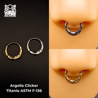 NEW Argolla Clicker Titanio ASTM F-136 - Diseño Fluido (1,2mm) (16G)