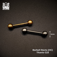 Barbell Recto (HC) Titanio G23 - Bolitas de 5mm (1,6mm;5x5) (14G)