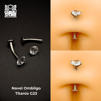 Navel Ombligo Invertido (HC) Titanio G23 - Zirconia de 5mm (1,6mm) (14G)