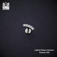 NEW Labret Titanio G23 - Cluster Recto 5 Cristales (1,2mm;8mm) (16G)