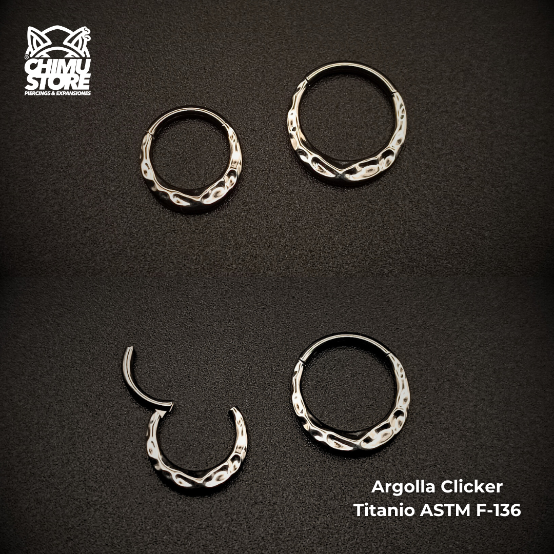 NEW Argolla Clicker Titanio ASTM F-136 - Diseño Fluido (1,2mm) (16G)