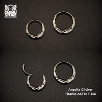 NEW Argolla Clicker Titanio ASTM F-136 - Diseño Fluido (1,2mm) (16G)