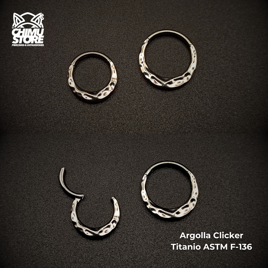 NEW Argolla Clicker Titanio ASTM F-136 - Diseño Fluido (1,2mm) (16G)