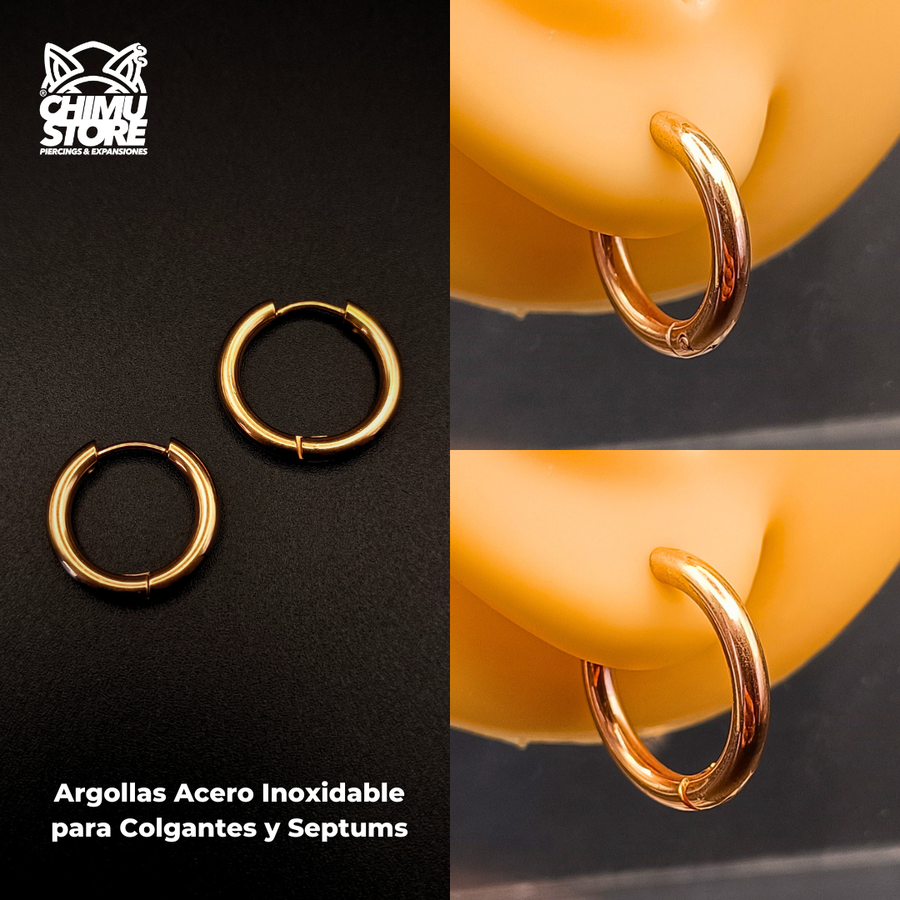 NEW Argollas para Colgante Acero Inoxidable - Rose Gold Grosor 2,5mm (1mm) (18G)