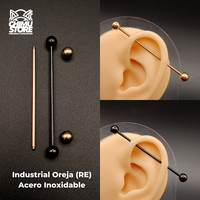 Industrial Barbell (RE) Acero Inoxidable - Bolitas de 6mm (1,6mm;50mm;6x6) (14G)