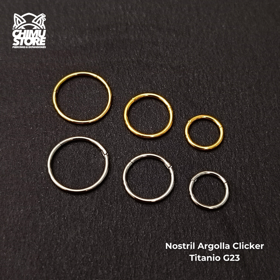 NEW Nostril Argolla Clicker Titanio G23 - Lisa (0,8mm) (20G)