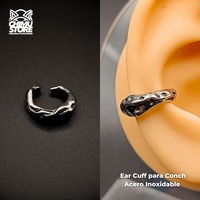 NEW Ear Cuff Acero Inoxidable - Molten Steel Conch (10mm)