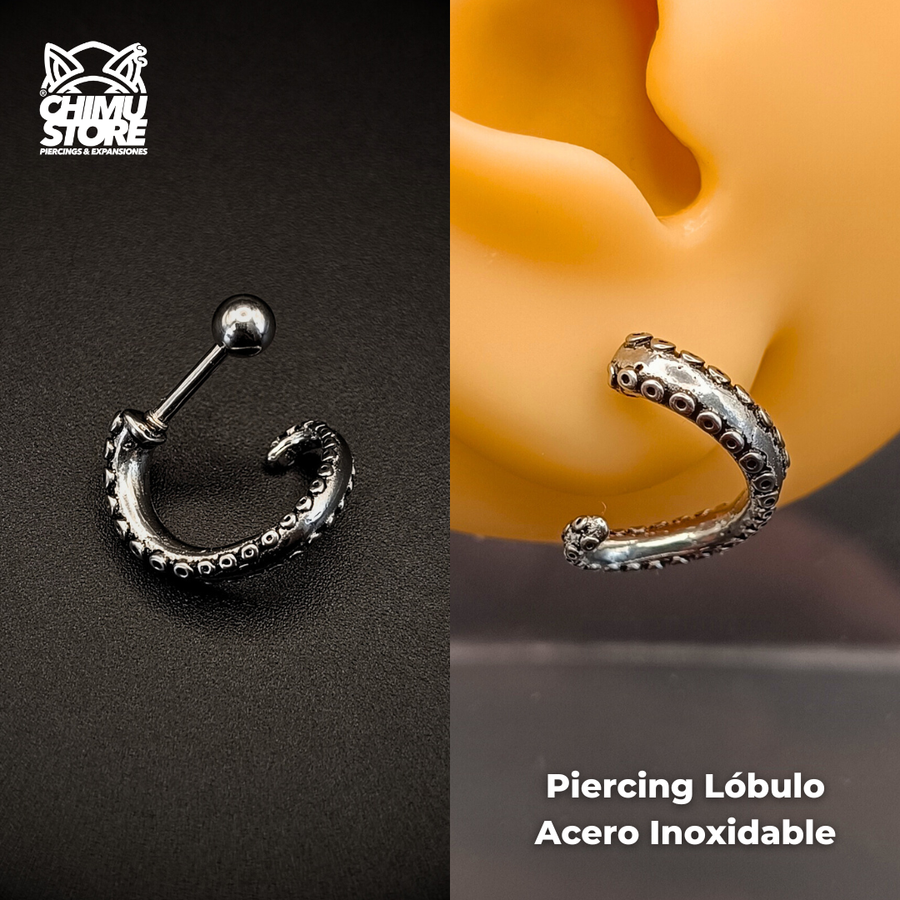 NEW Piercing (RE) Bolita Acero Inoxidable - Tentáculo (1,2mm;8mm) (16G)