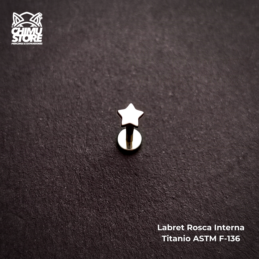 NEW Labret Titanio ASTM F-136 - Estrella (1,2mm;8mm) (16G)