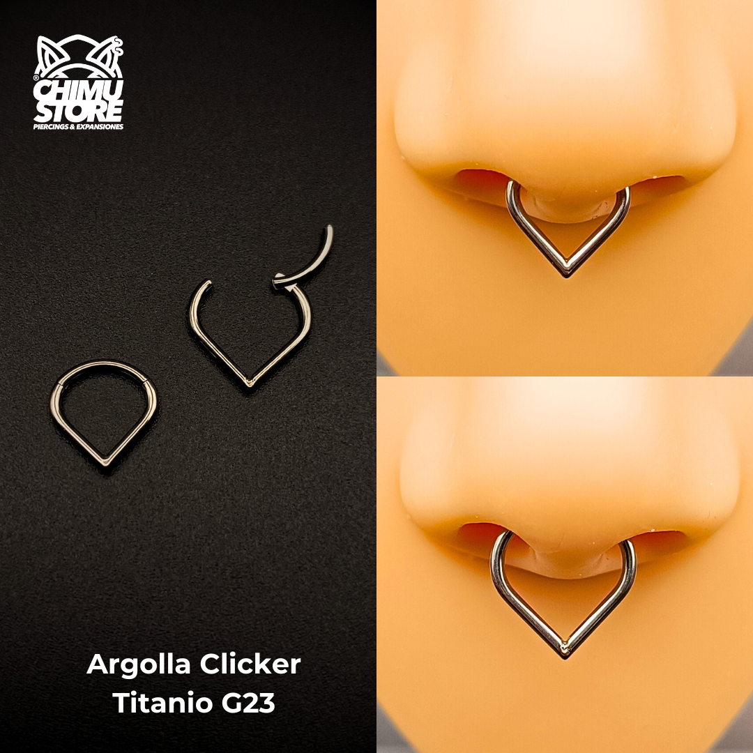Argolla Clicker Titanio G23 - En Punta Liso (1,2mm) (16G)