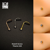 NEW Nostril Screw Colita Titanio G23 - Cristales (0,8mm) (20G)