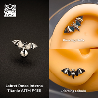 NEW Labret (HC) Titanio ASTM F-136 - Murcielago (1,2mm) (16G)