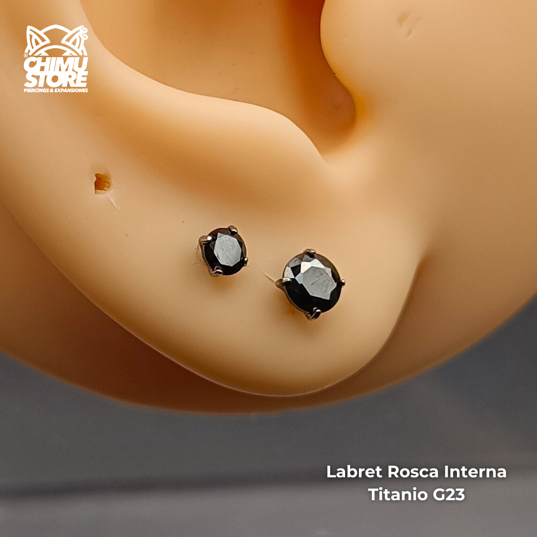 Labret Titanio G23 - Prong Set Zirconia M001 (1,2mm) (16G)