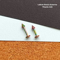 NEW Labret Titanio G23 - Tornasol Puntas 3mm (1,2mm) (16G)