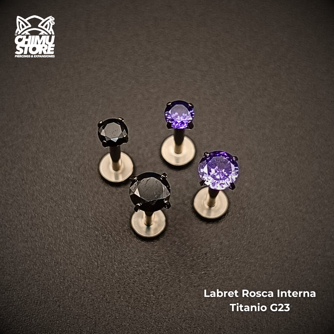 Labret Titanio G23 - Prong Set Zirconia M001 (1,2mm) (16G)