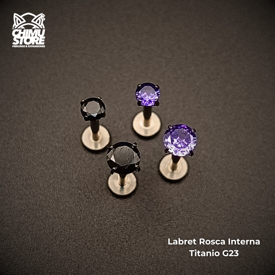 Labret Titanio G23 - Prong Set Zirconia M001 (1,2mm) (16G)