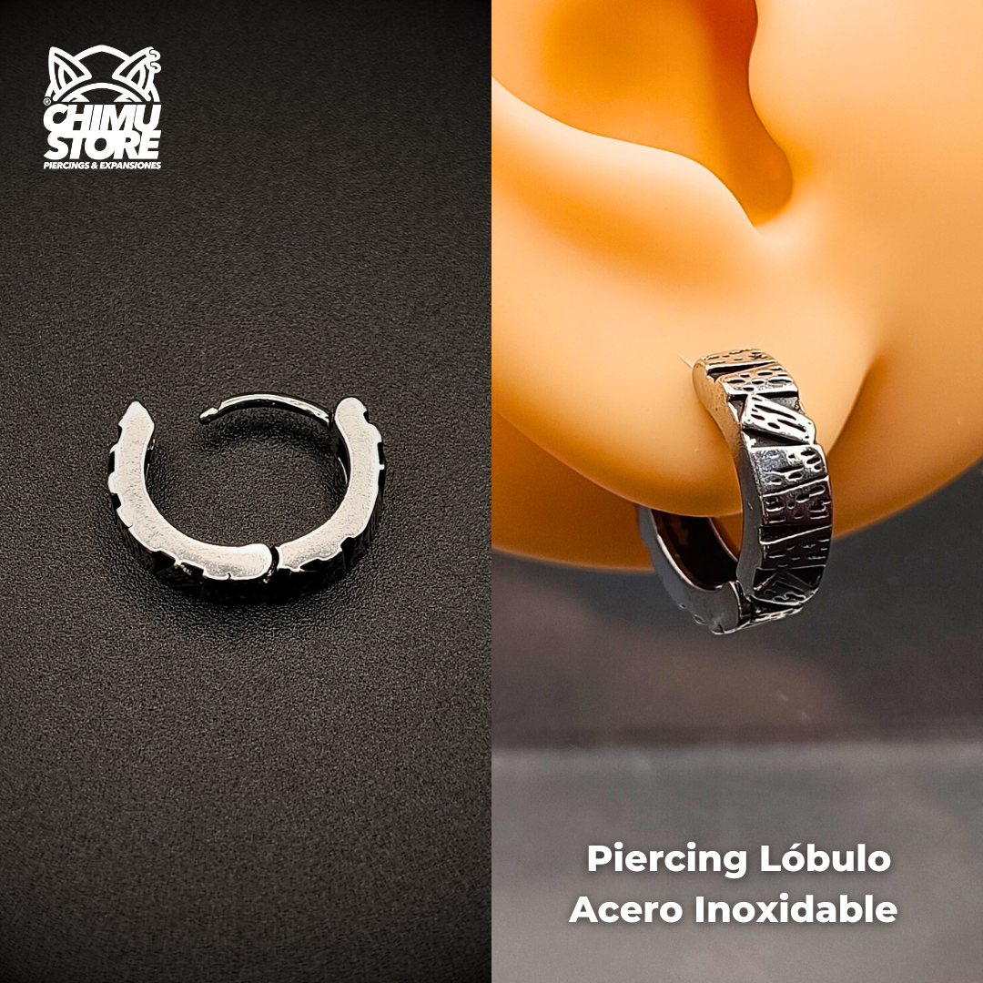NEW Piercing Lobulo Acero Inoxidable - Efecto Madera (1mm;10mm) (18G)