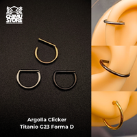 Argolla Clicker Titanio G23 - Forma D Lisas (1,2mm) (16G)