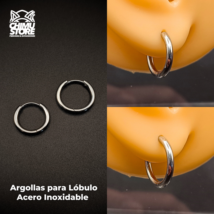 NEW Argollas Acero Inoxidable - Plateados Grosor 2mm - Para Colgantes y Septums