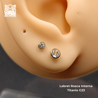 NEW Labret Titanio G23 - Bezel Set Zirconia (1,2mm;8mm) (16G)