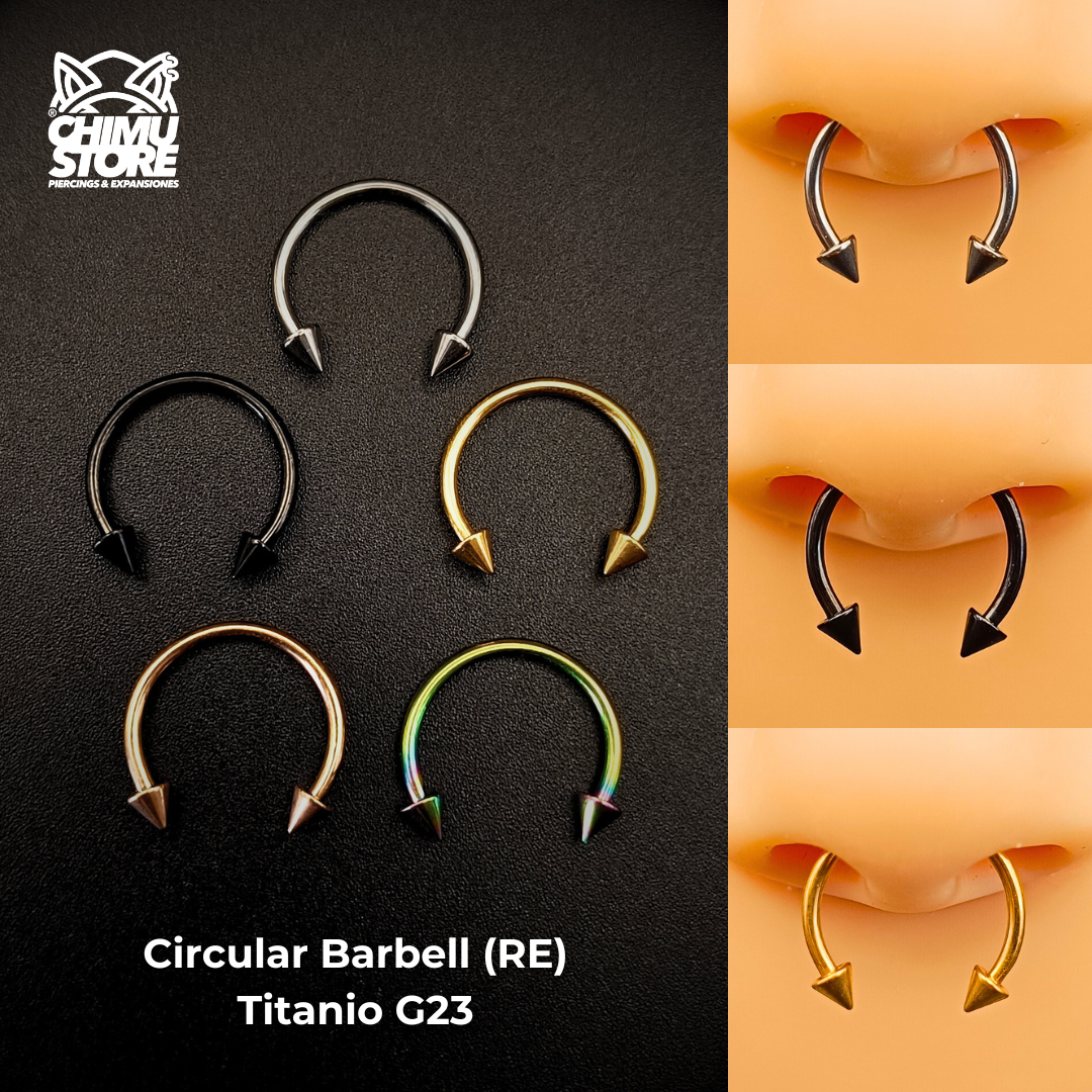 NEW Circular Barbell (RE) Titanio G23 - Puntas Tamaño 12mm (1,2mm;16G)