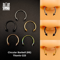 NEW Circular Barbell (RE) Titanio G23 - Puntas Tamaño 12mm (1,2mm;16G)